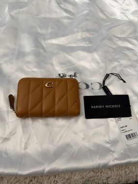 Coach Quilted card holder in caramel